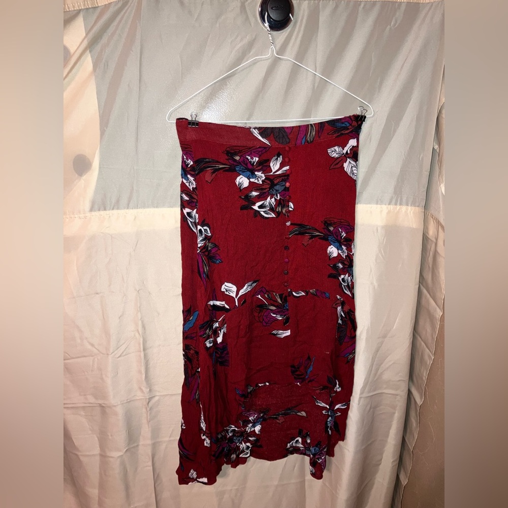 Red Floral Skirt